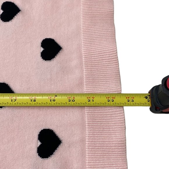 Women's Adrianna Papell Pinkish Peach Sweater with Black Hearts - Picture 15 of 16